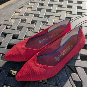 Rothy's The Point Flat (Original), Chili Red, Sz 8